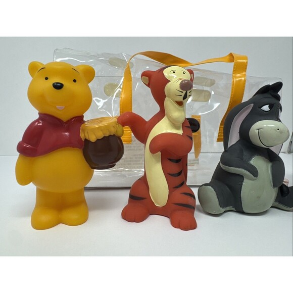 Vintage Disney Winnie The Pooh Piglet Eeyore Tigger 5” Rubber Squeaky Tub Toys 4 - Picture 5 of 9